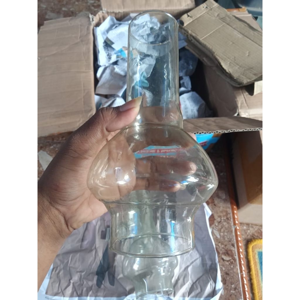 Semprong Kaca Lampu Minyak Diameter 7cm Tinggi 20cm | Sparepart Lampu Minyak kuno antik jadul lawas 