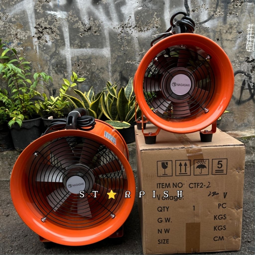 Kipas Blower NAGASAKI Portable Ventilator 10 Inch Exhaust Penghisap Asap Udara