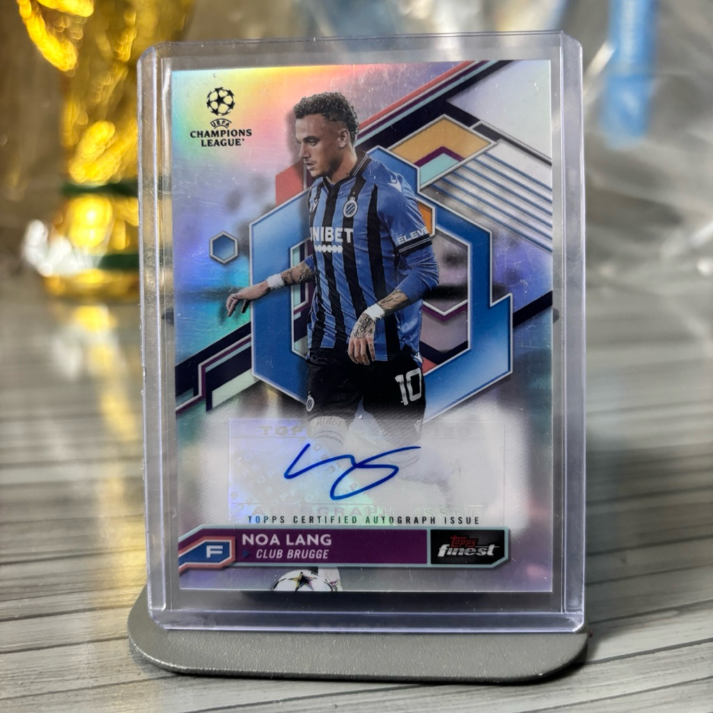Kartu Bola Autograph Noa Lang Topps Finest 22/23 Original Club Brugge