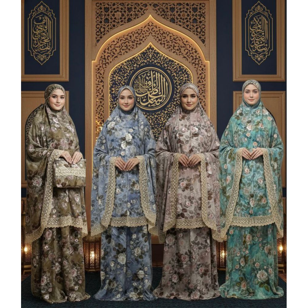 mukena rayon renda 2in1/ mukena motif rayon