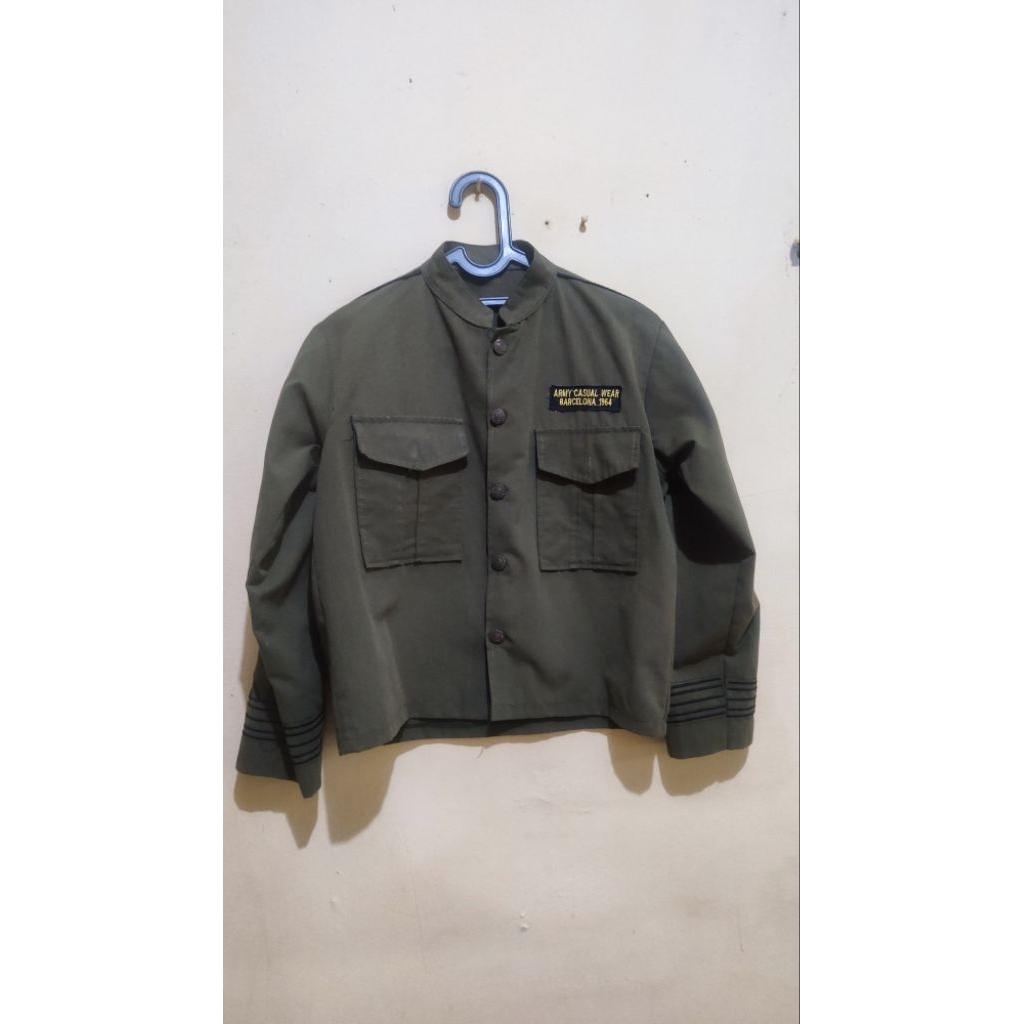 JAKET|CROP|Army|Wanita|Preloved