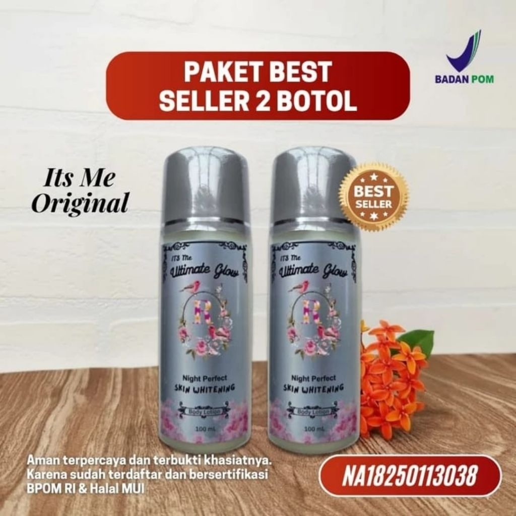 (BUY1GET1) HB ITS ME ULTIMATE GLOW 7X / HB Pemutih Badan / Lotion Pemutih