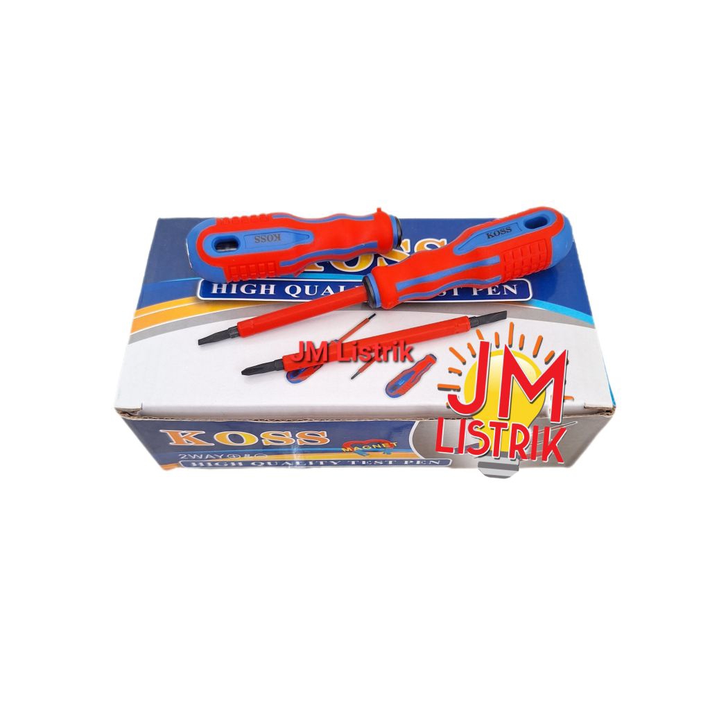 Obeng Tespen Listrik Bolak Balik Koss Gagang Karet