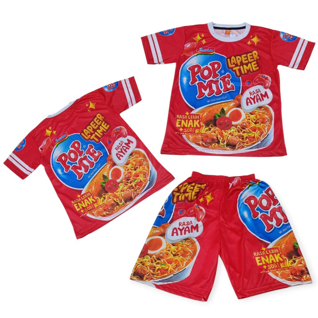 setelan baju anak gambar POP MIE/SETELAN JERSEY RONALDO AL NASR/SETELAN JERSEY AWAY AL NASR/SETELAN 