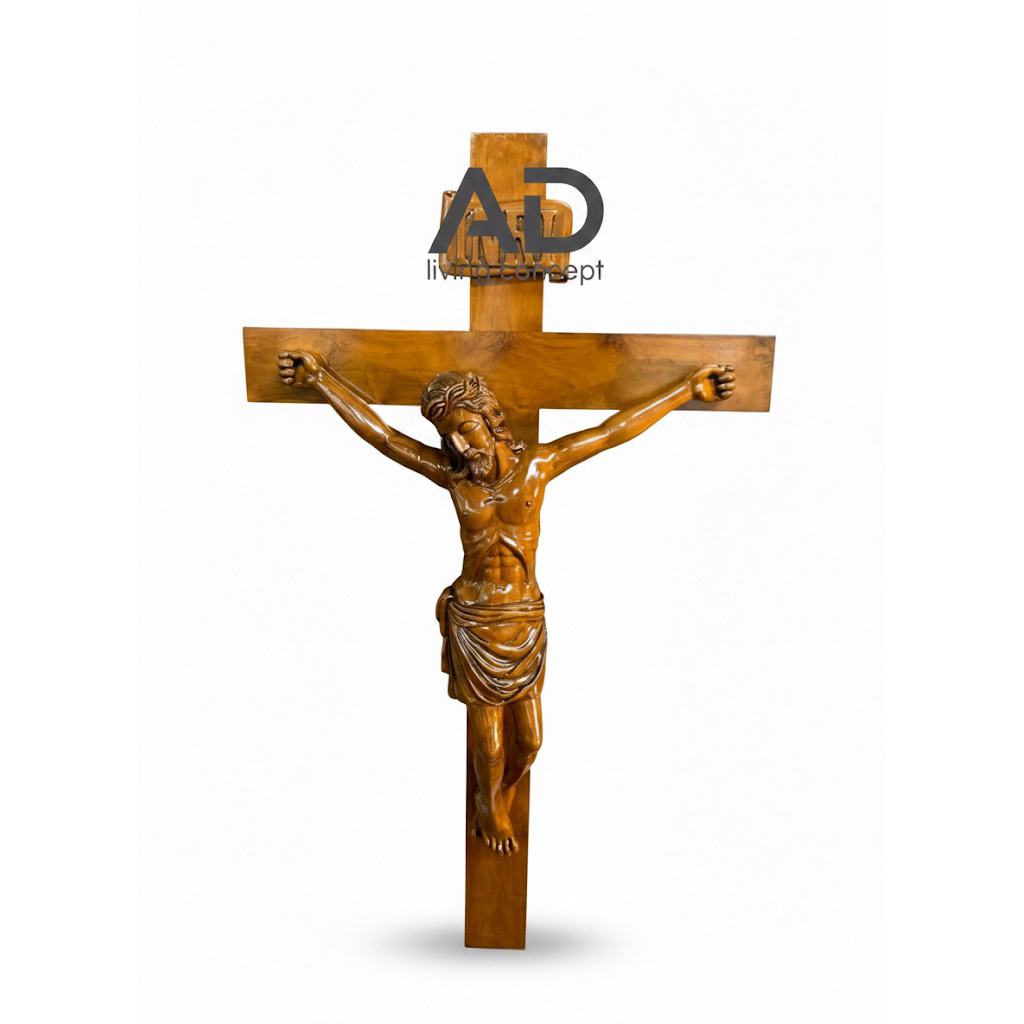 Patung Salib Yesus (Krusifiks) Kayu