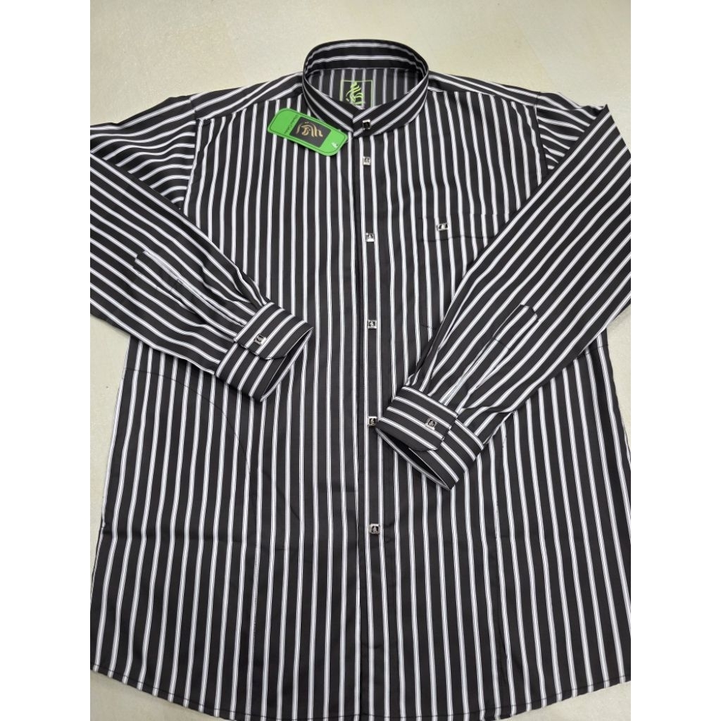 Koko Salur lengan panjang Koko Pria Dewasa Motif salur koko haibah/Melayu/Semi gamis/ Moslem wear Ar