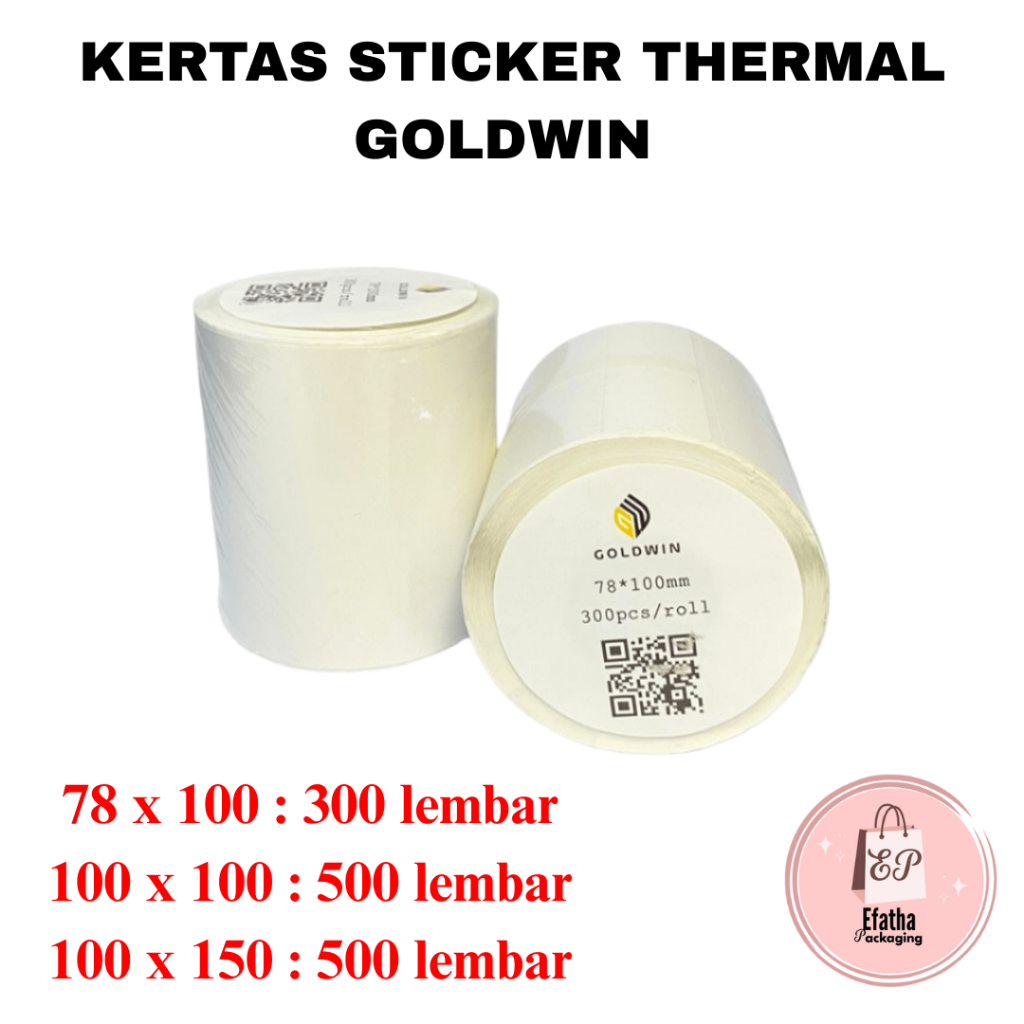 Kertas Sticker GOLDWIN Label Thermal Barcode Roll Murah Original