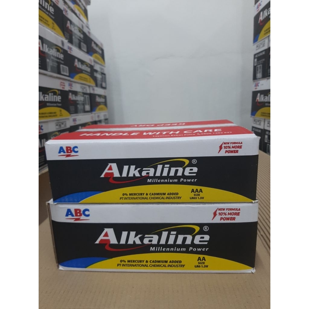 Baterai ABC Alkaline original LR6 & LR03 8R, satu karton isi 6 box/288 pcs, AA/A2 & AAA/A3 1,5 V tah