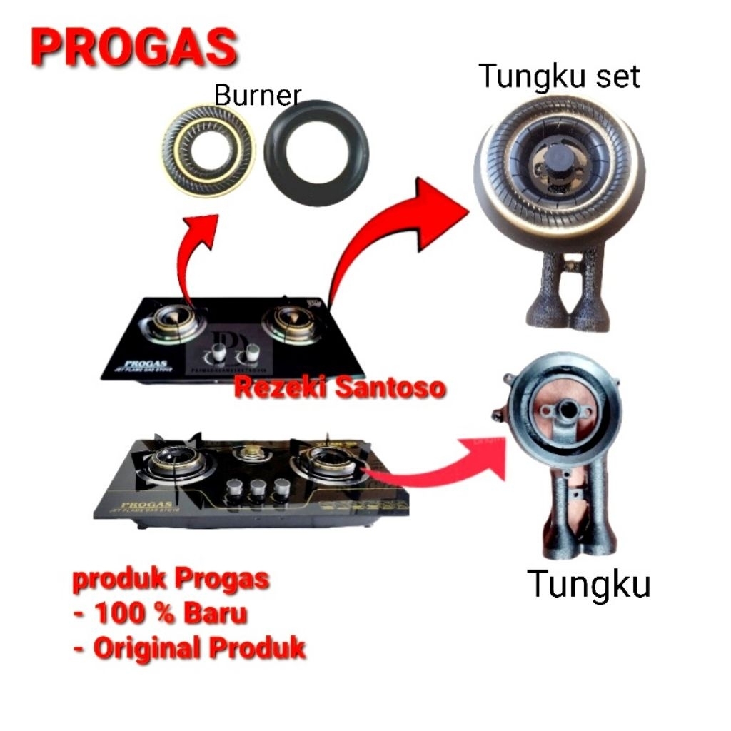 Tungku Kompor Progas - Burner Kompor Tanam Progas - Cerobong Kompor Progas 2 Tungku 3 Tungku