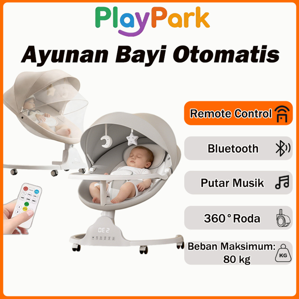 PlayPark Ayunan bayi elektrik otomatis Baby Swing Listrik Lipat Ayunan Bayi Elektrik Automatic Ayuna