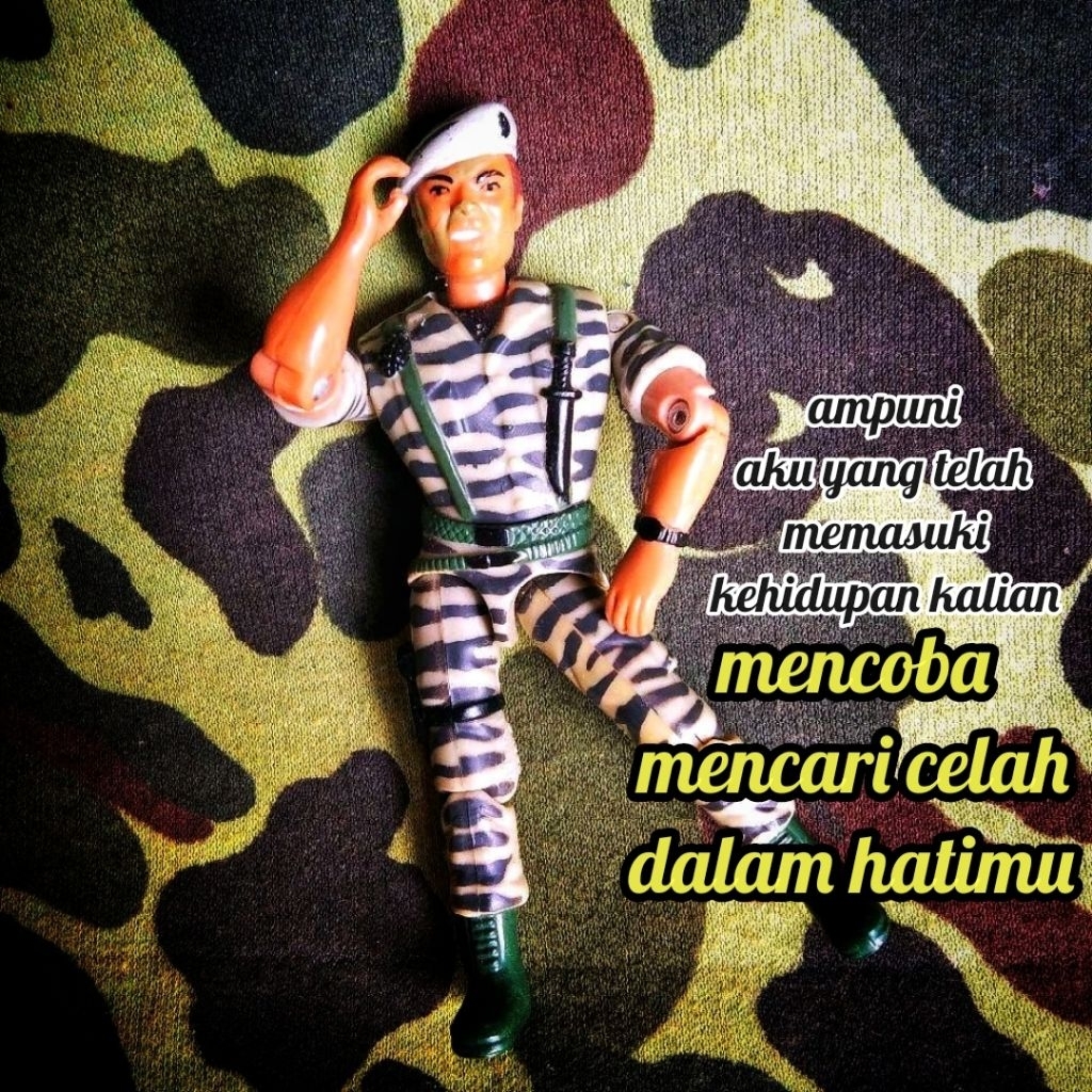 figure tentara jadul gi joe original lanard 1986 figur tentara baret tiger stripe camo knock out vin
