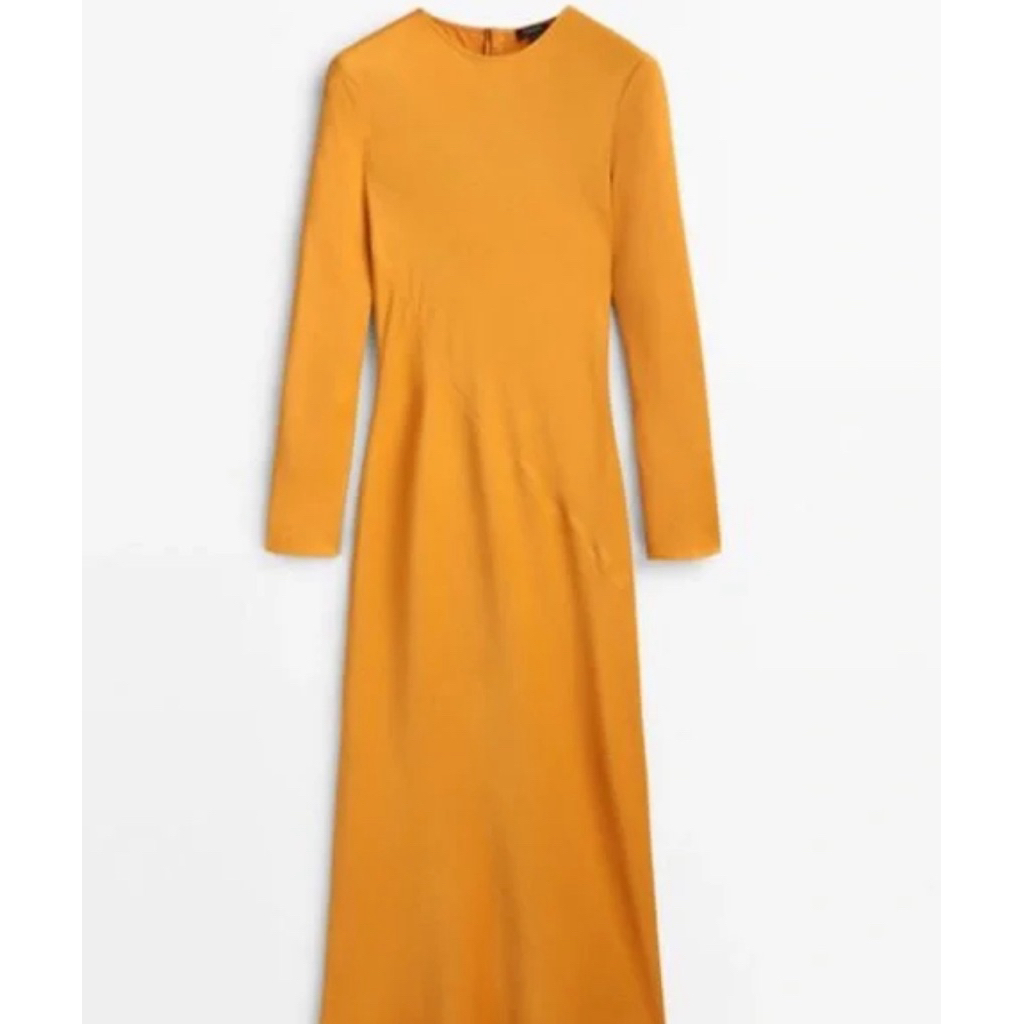MASSIMO DUTTI MAXI DRESS MUSTARD