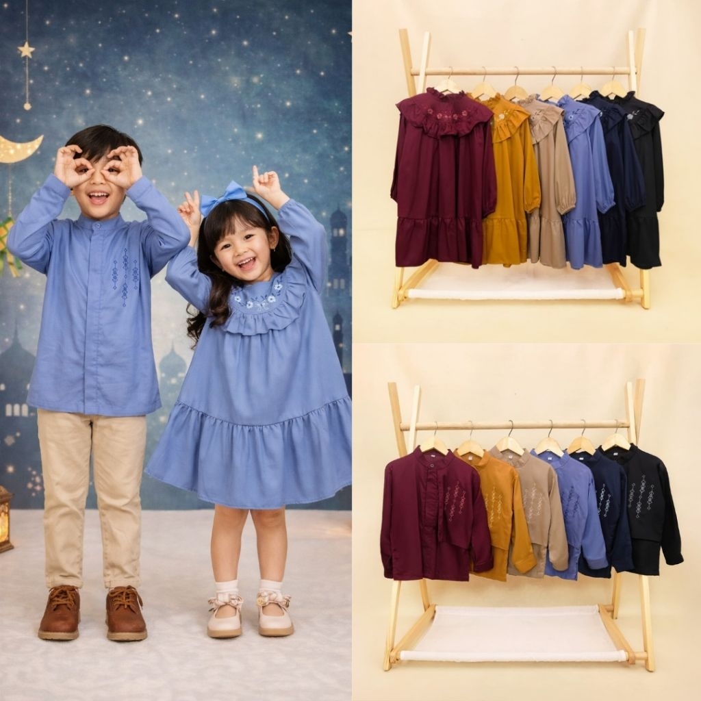 DEAN | Afnan Series | Kemeja dan Tunik Anak 1-10 Tahun Baju Couple Koko Anak Dress Anak