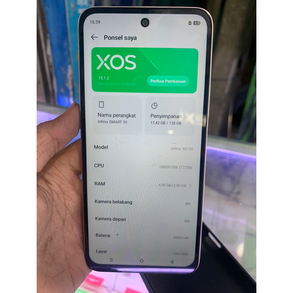 infinix smart 10 4/128 second bekas