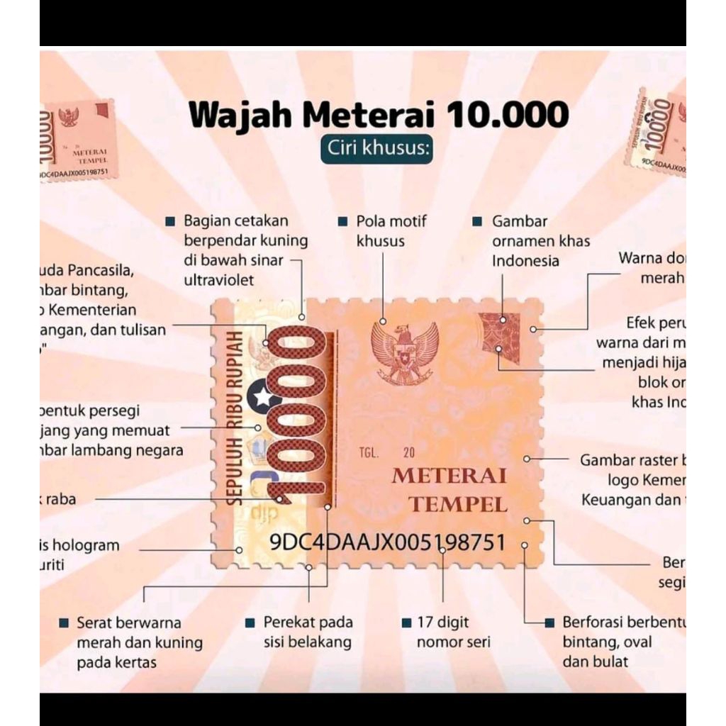 Materai-10ribu Baru, 1lembar 50pcs Good Condition