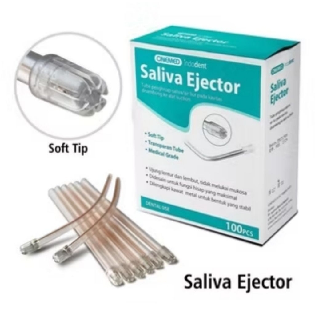 Suction dental Onemed transparan isi 100pcs/suction dental