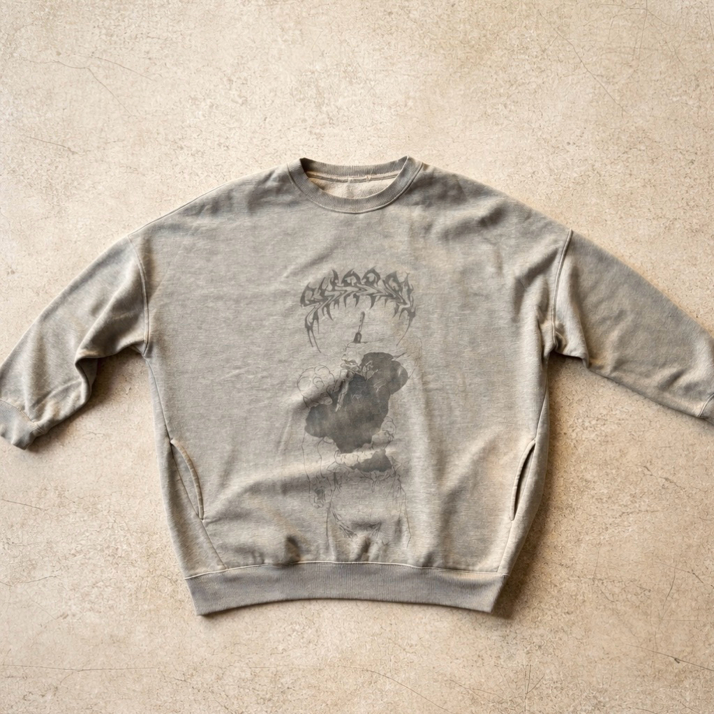 Sweater Anime Toji Fushiguro Jujutsu Kaisen Vintage Grey – Crewneck Retro Washed Premium Unisex Swea