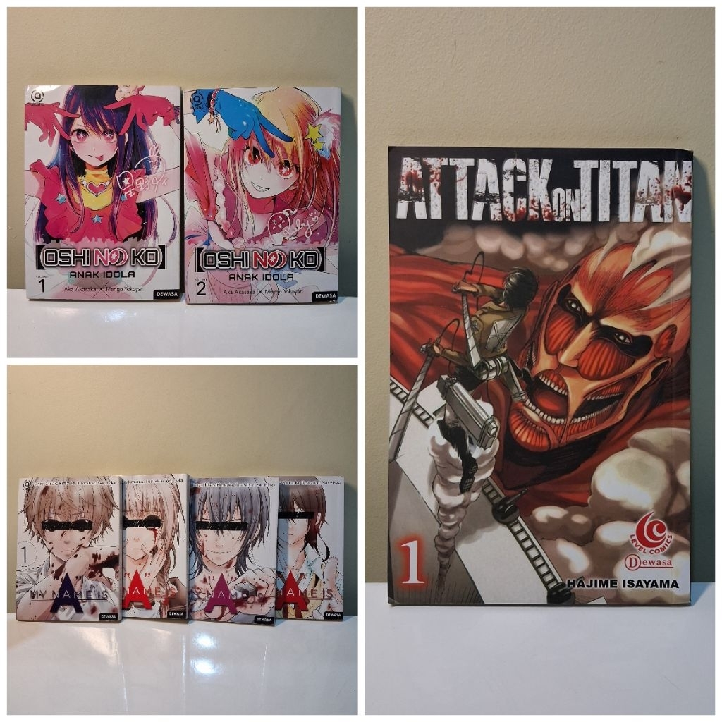 Komik Oshi no Ko vol 1-2, My Name is A vol 1-4, Attack on Titan vol 1