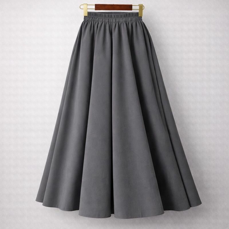 Rok Panjang Wanita WOLFIS Polos Premium Ada Saku Kantong Lebar Payung Flowy Jumbo Bahan Tebal Formal Kerja Kuliah Casual Muslimah by KaRINA