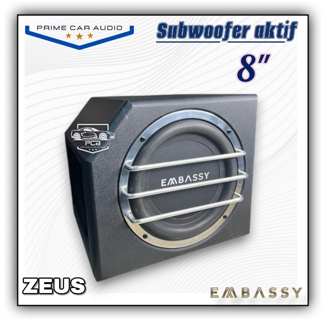 Subwoofer Basstube Kotak Aktif 8 inch EMBASSY 8 inch zeus Speaker Mobil