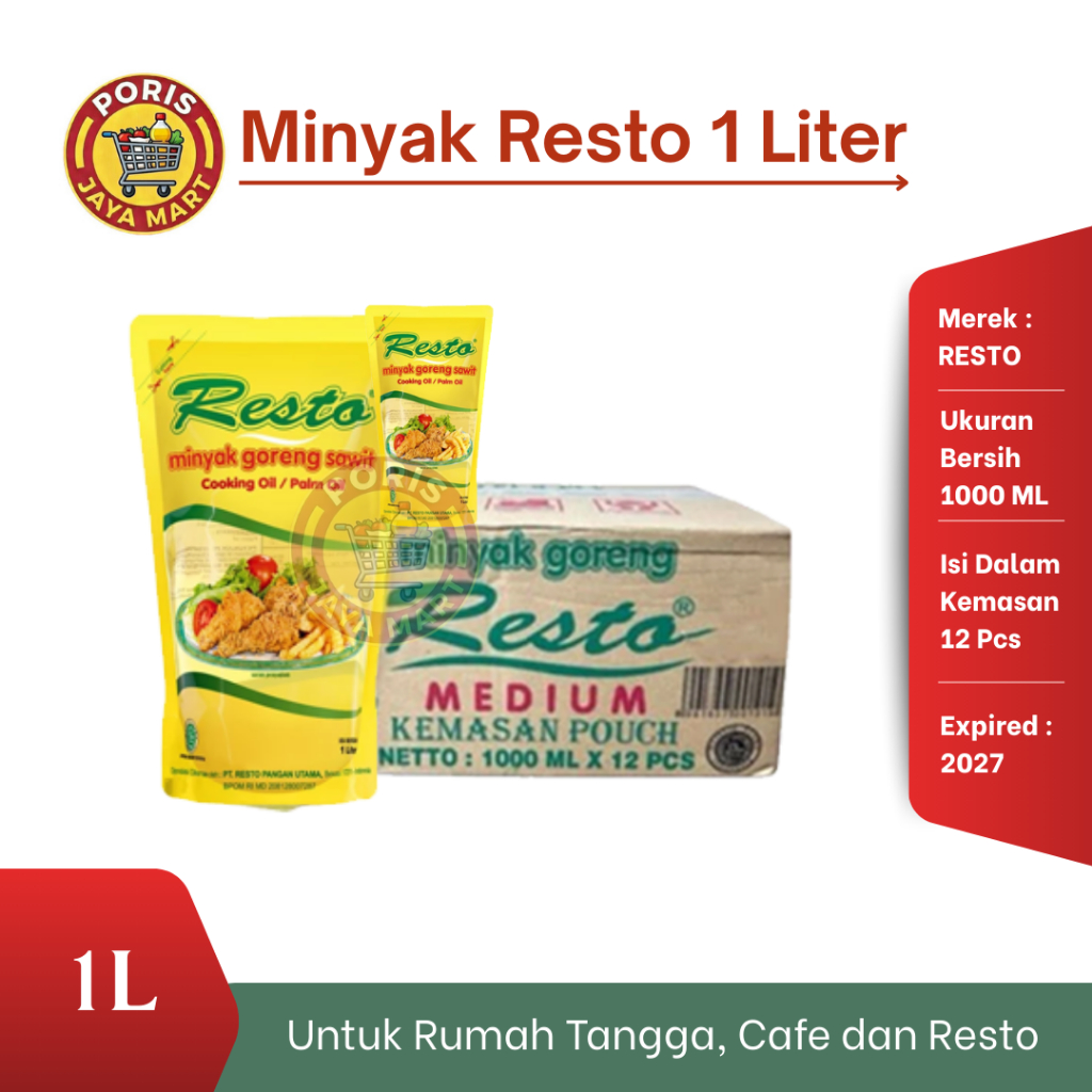 Minyak Goreng Resto 1 L (1 Dus) Isi 12 Pcs