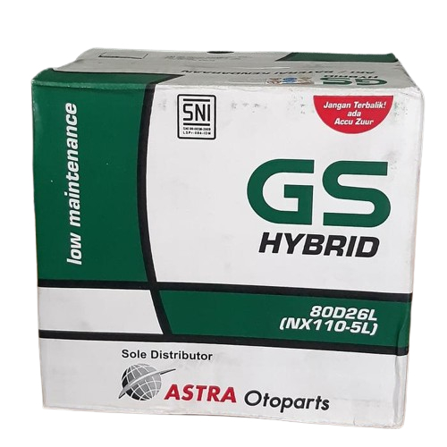 Aki 12V 70Ah GS Astra Hybrid 80D26L – PRODUK ASLI 100% ORIGINAL Aki Mobil untuk