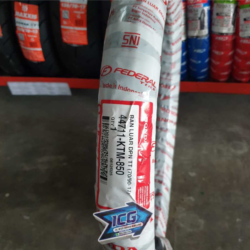 BAN FEDERAL TUBETYPE KTM UKURAN 70/90-17 COCOK UNTUK MOTOR BEBEK DENGAN RING 17 SEPERTI SUPRA X 125,