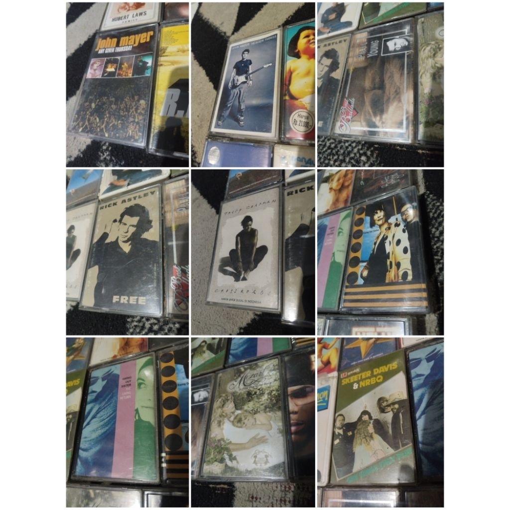 kaset pita john mayer _ paul young _ rick astley _ tracy chapman _ swing out sister _ mozart _ skeet