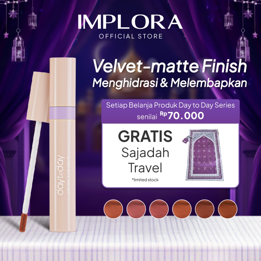 Implora Day To Day Lite Matte Lip Cream | Ringan Melembapkan | Hyaluronic Acid Lipstick