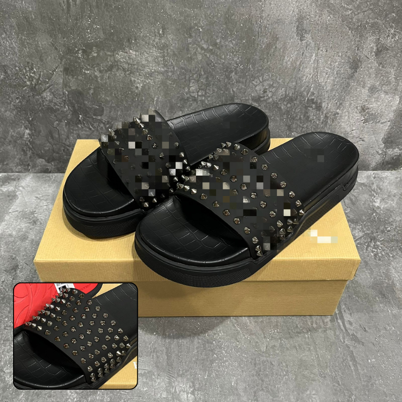 Sandal Slip On Unisex Motif Duri-Duri Sandal Selop Pria & Wanita Anti Licin