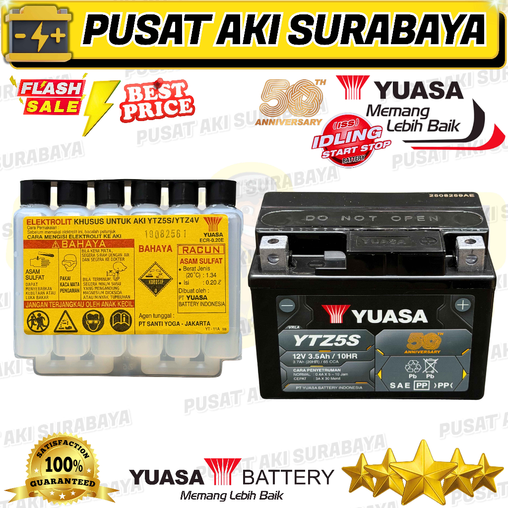 YUASA YTZ5S ASLI ORIGINAL ACCU KERING BEAT SPIN VARIO FU VERZA NEW MEGAPRO AKI MOTOR HONDA SUZUKI