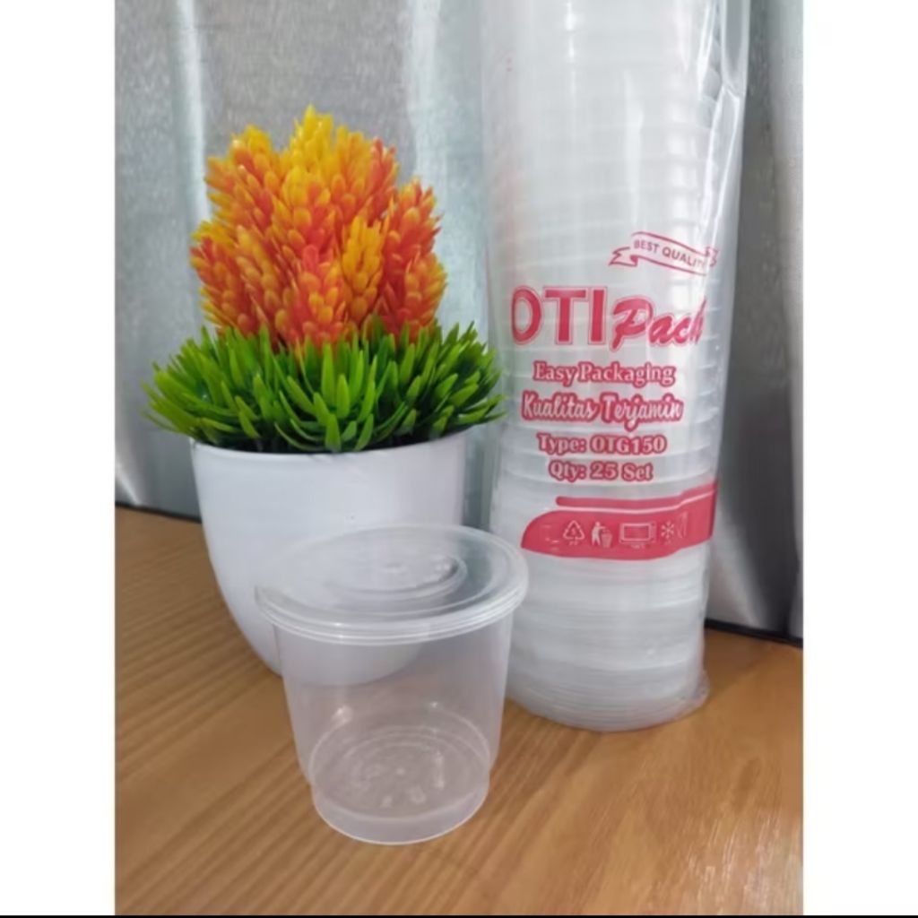 OTI PACK Cup Puding 150ml isi 25 pcs Cangkir Plastik OTG Cup Merpati