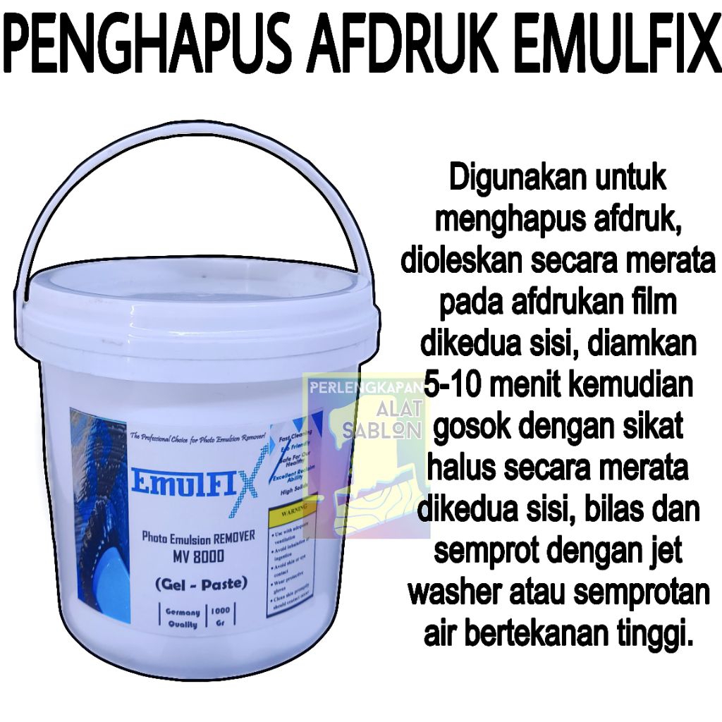 EMULFIX PHOTO EMULSION REMOVER GEL PENGHAPUS AFDRUK SABLON 1KG
