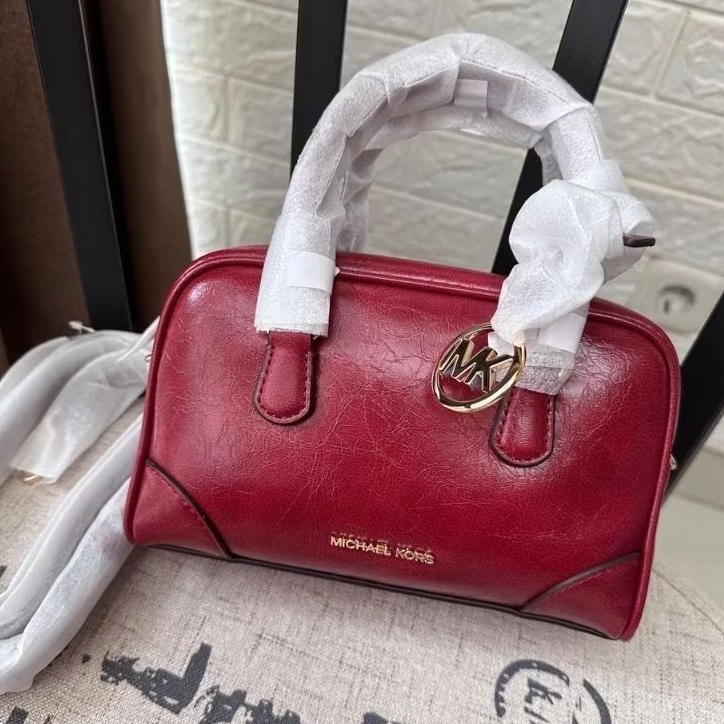 mk crossbody bag thompson xs satchel cherry red