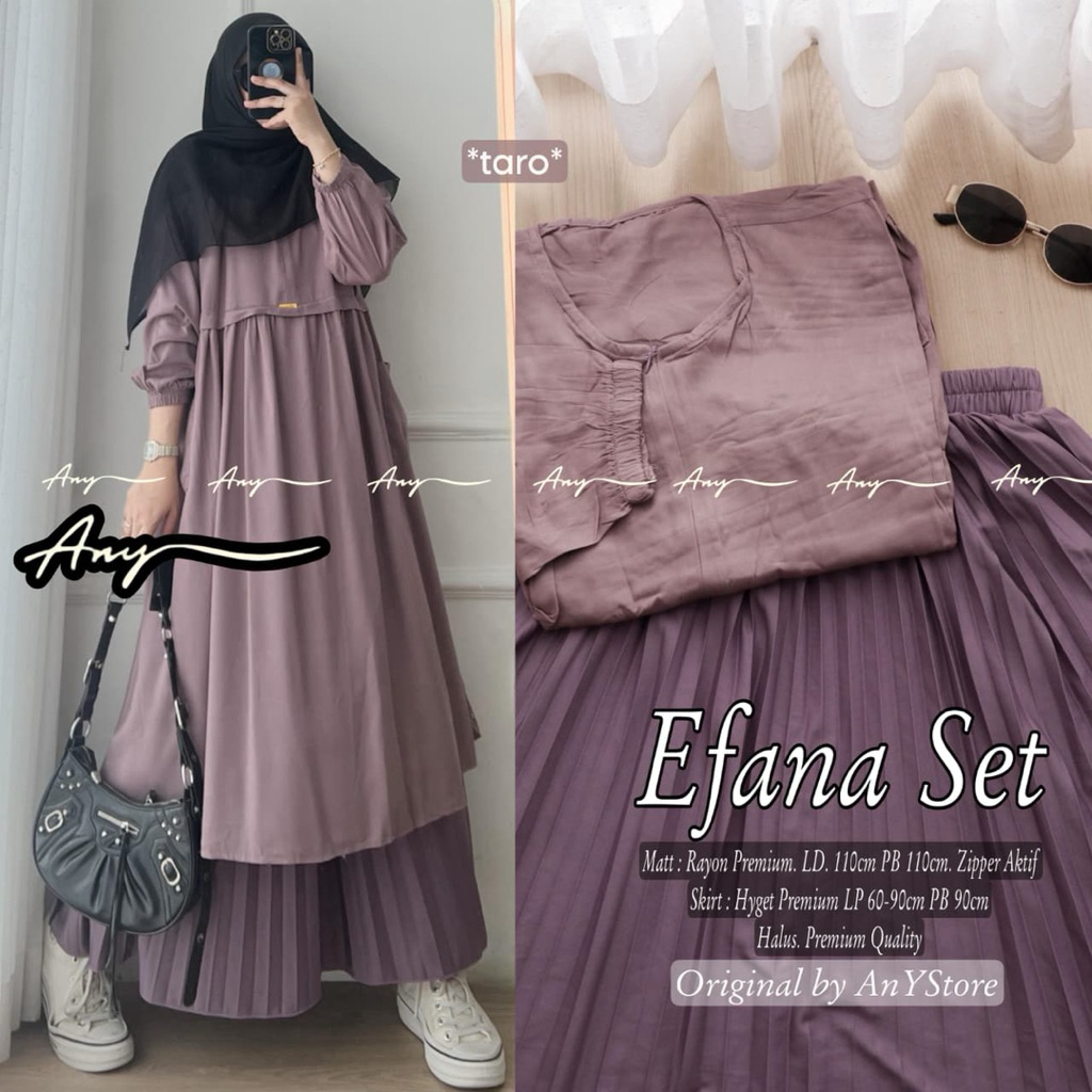 orlia setelan long tunic jumbo ld 130 ld 140 by A.N.Y rok panjang floral skirt plisket bunga long tu