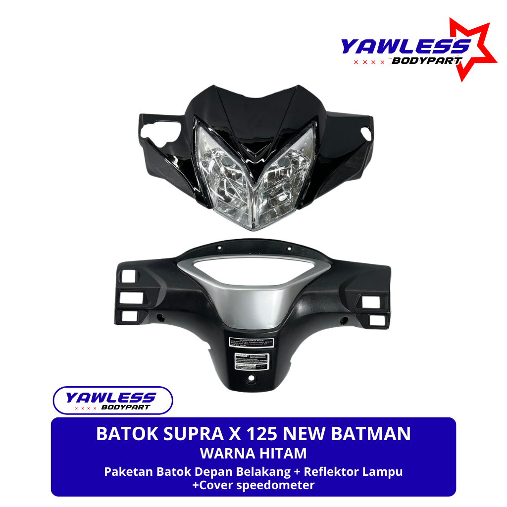Batok Kepala supra x 125 Batman Komplit hitam / Batok Supra x 125 Batman