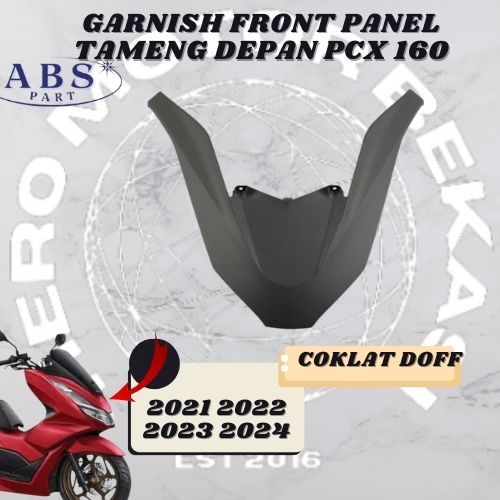 Garnish Front Tameng Panel Lampu Depan PCX 160 2022-2024  Coklat Doff brown matte non original abs