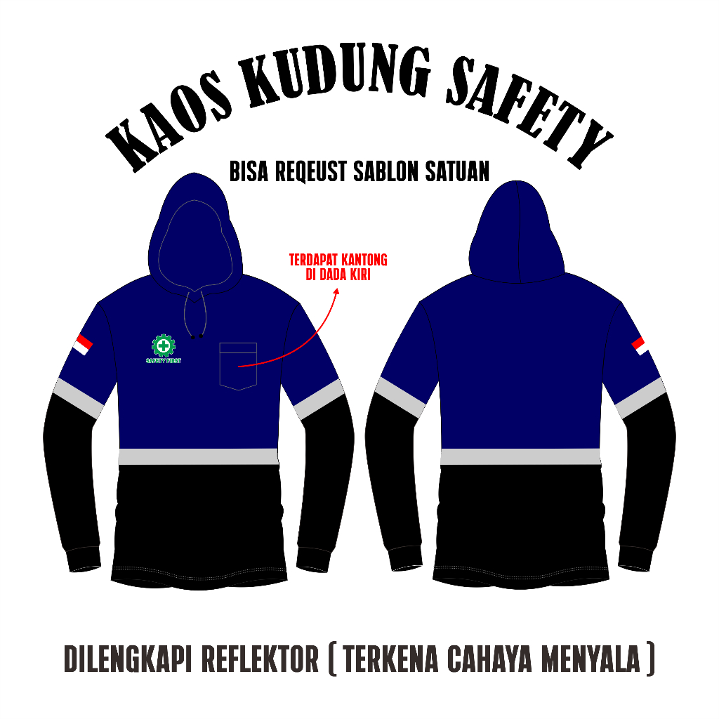 BISA COD Kaos safety Kerja Lapangan Proyek Tambang DLL di Lengkapi Reflektor / Scoutligh Bisa Costum