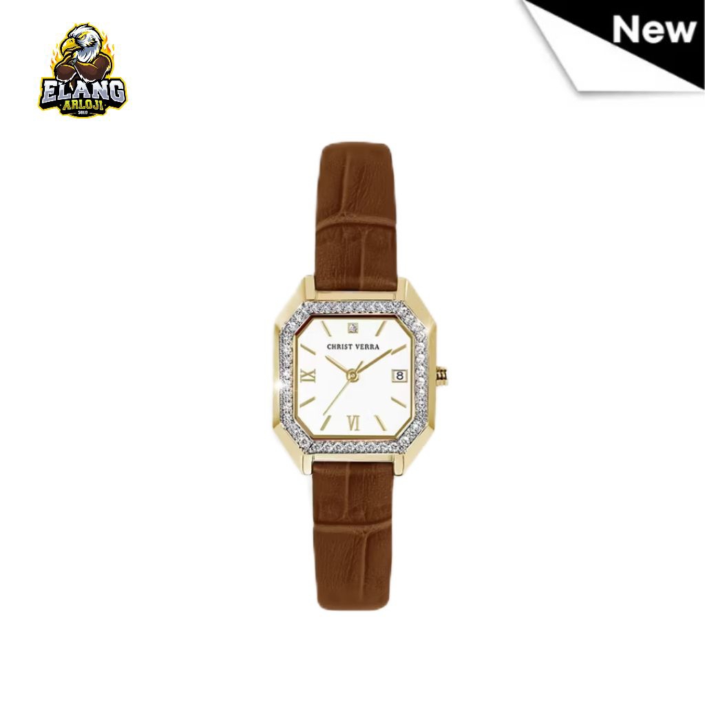 Jam Tangan Christ Verra Casual Women Watches Svelta Series Leather Strap CV 507925L-22 WHT