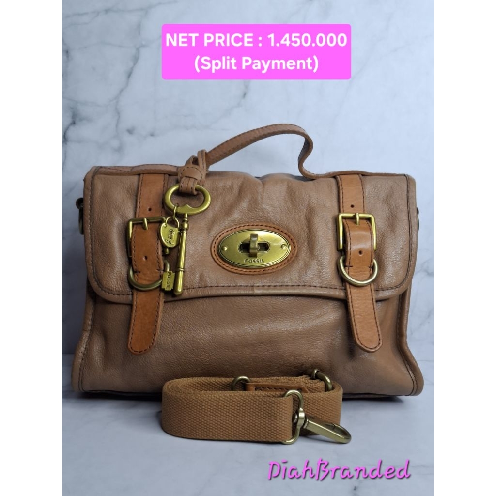 F087 - PRELOVED TAS FOSSIL VRI FLAP TURNLOCK MESSENGER FULLSET