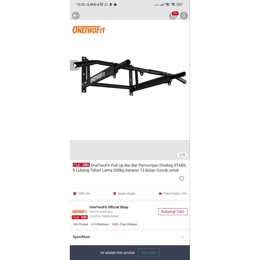 bar pull up onetwofit ori