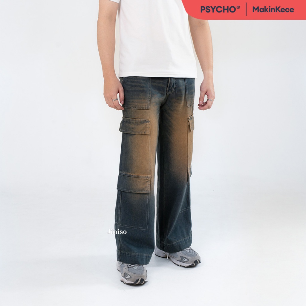 JINISO 553 Highwaist Cargo Loose Jeans Pria