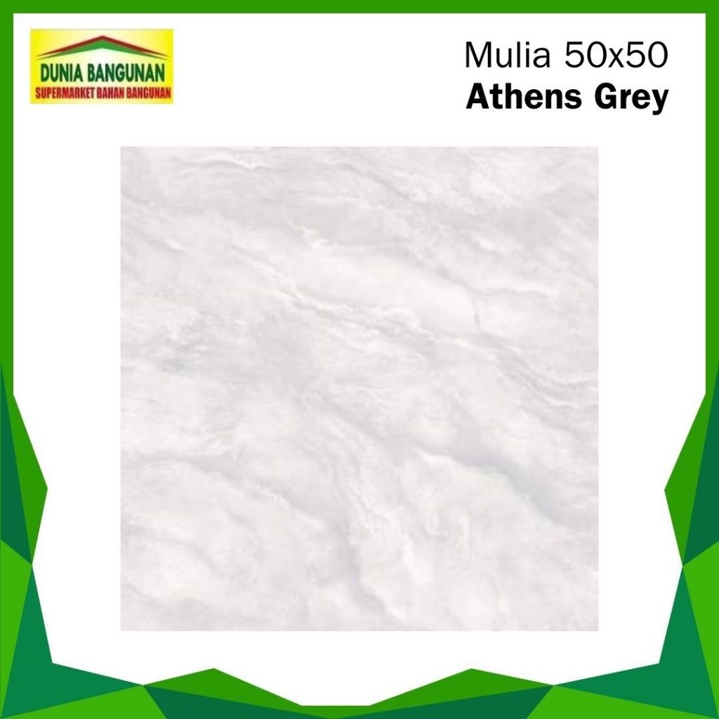 Keramik 50x50 Mulia Athens Grey Keramik Lantai Glossy Marble Abu Keramik Glossy