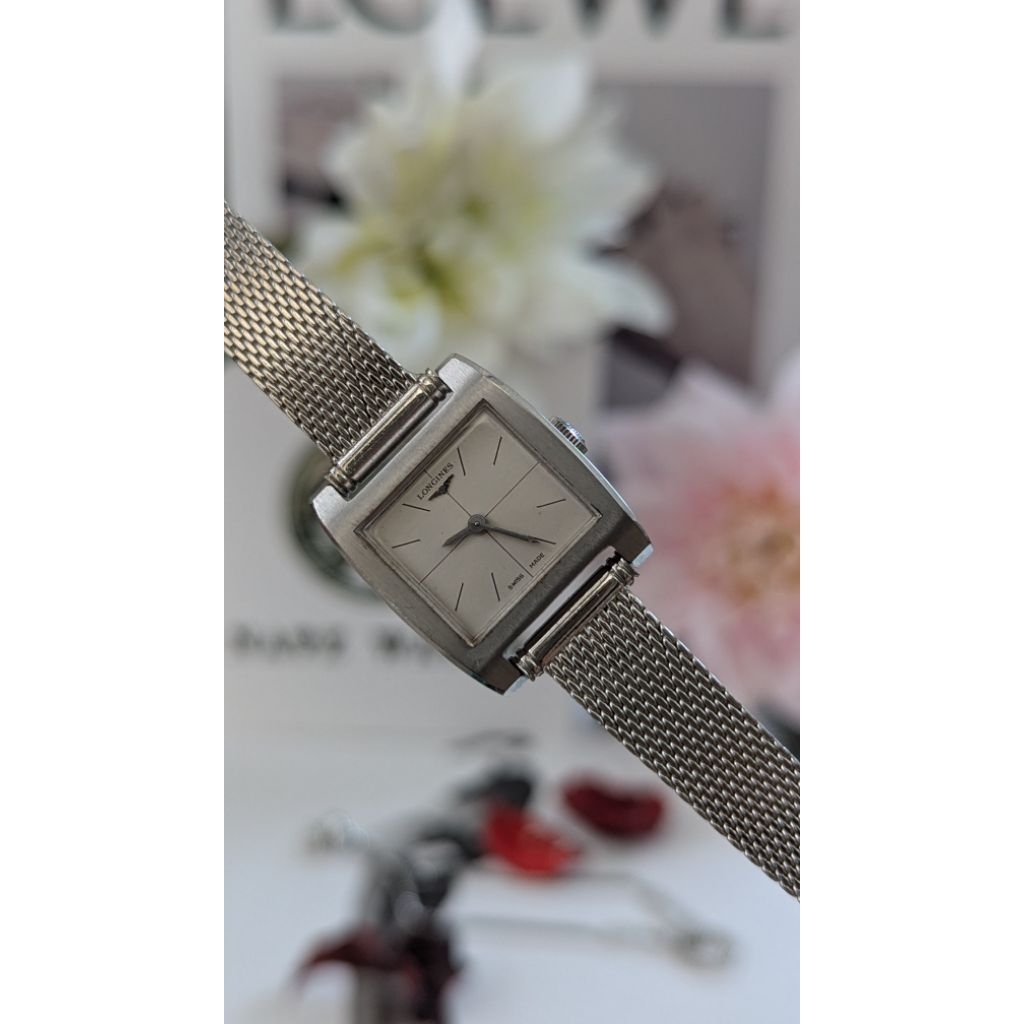 Vintage Longines Square Grey Dial