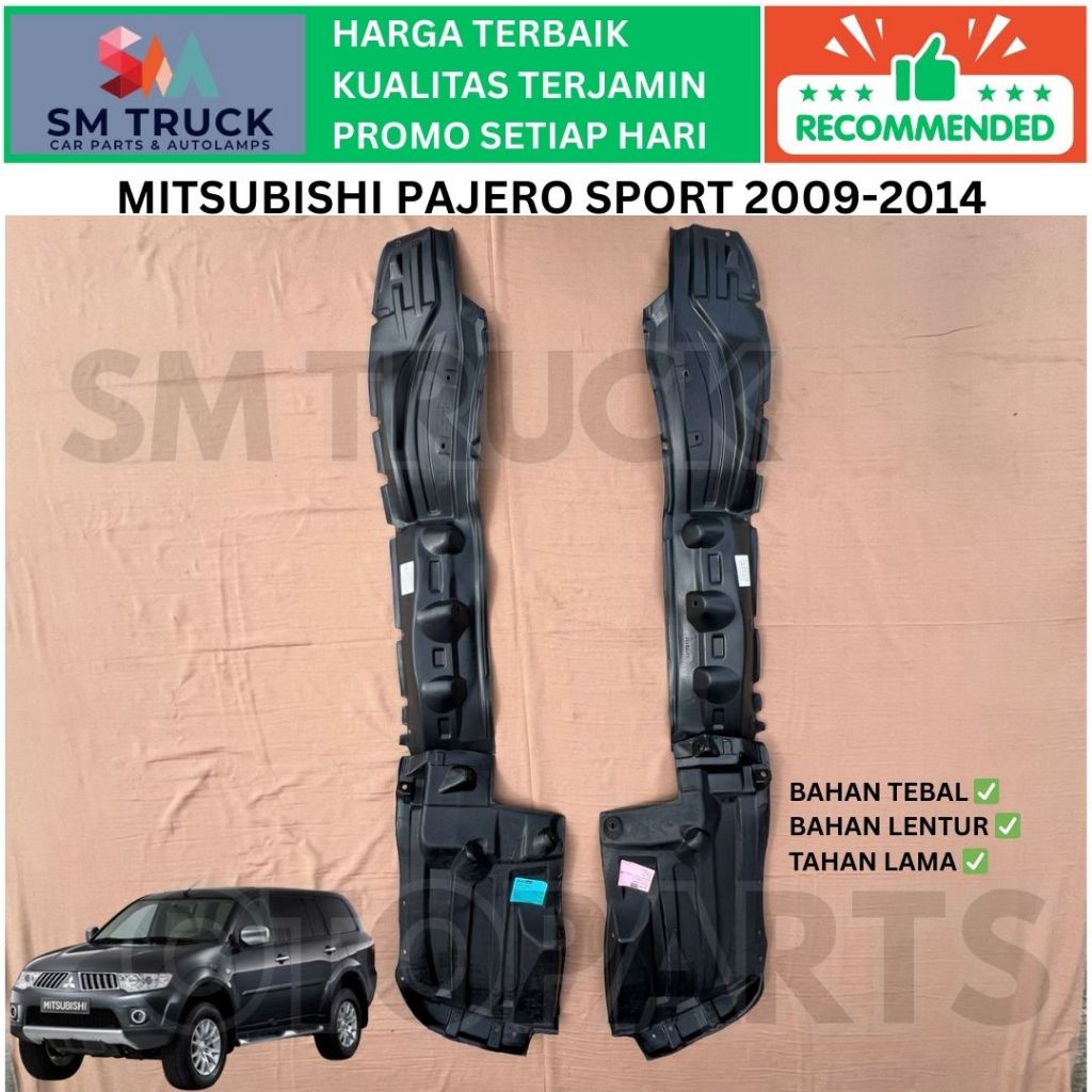 INNER LINER FENDER TAHANAN LUMPUR PAJERO SPORT 2009 2010 2011 2012 2013 2014 DAKAR EXCEED BARU OEM I