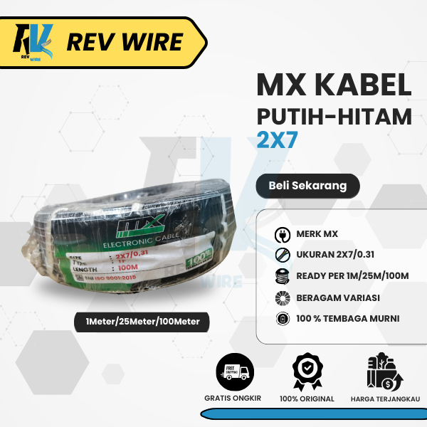 Kabel Walet 2x7/0.31 Tembaga Murni Kabel Walet Per 1 Meter