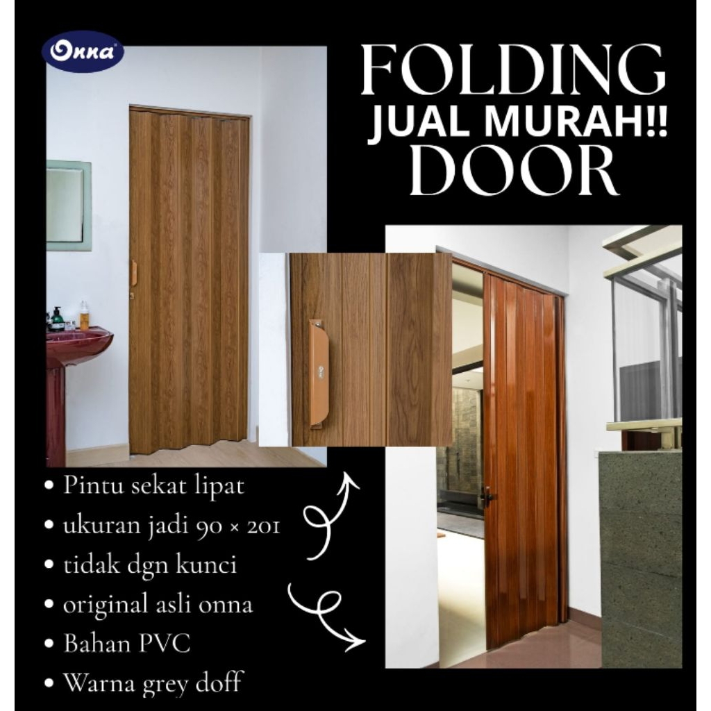 [READY] PROMO PRODUK JADI ONNA FOLDING DOOR PINTU SEKAT UKURAN 80 × 201