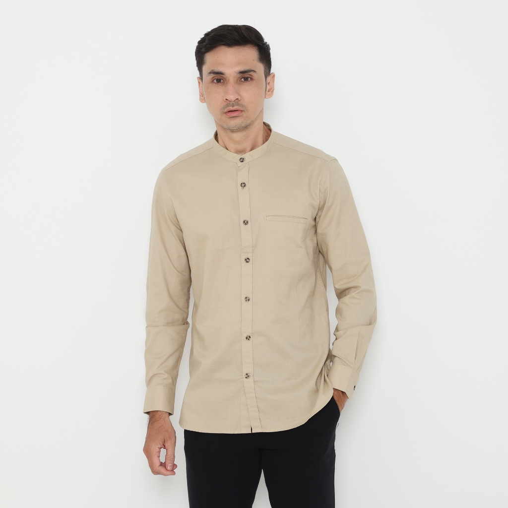 Izzue kemeja koko L/S Kaza - cream