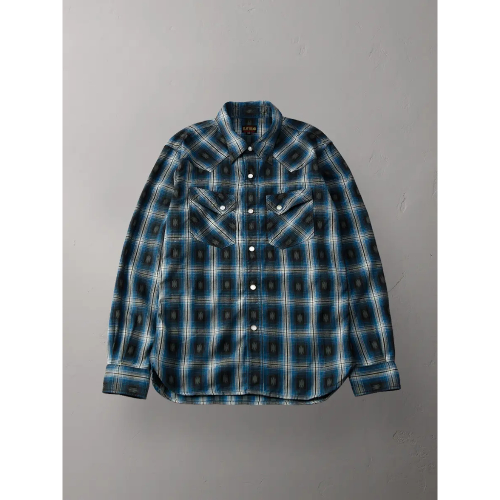 The Flat Head Native Check Ombre Flannel Shirt