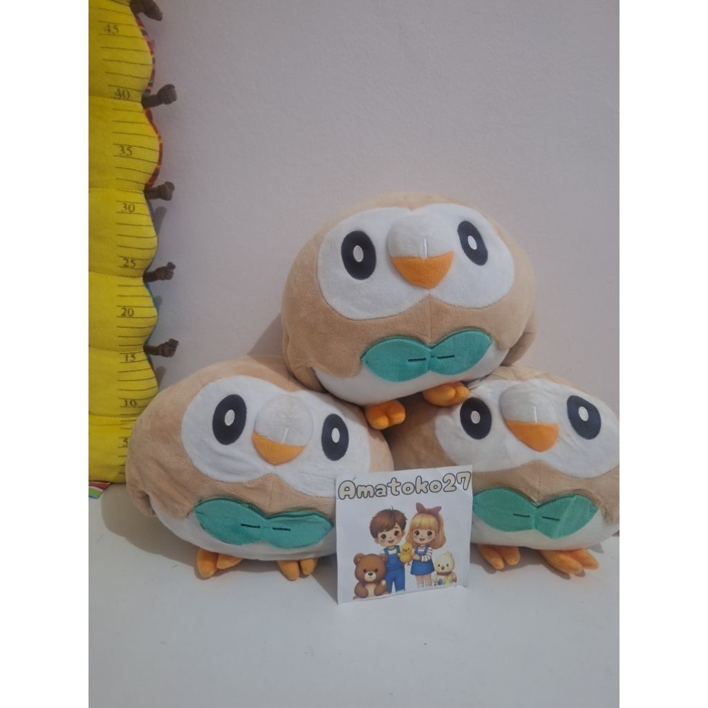 Boneka pokemon rowlet burung hantu